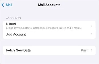 iPhone instellingen Mail met Mailaccounts en Voeg account toe